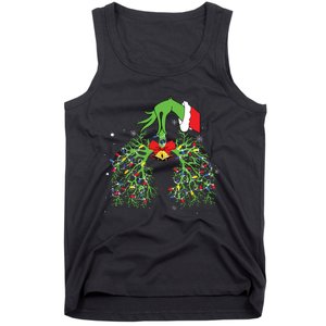 Christmas Nurse Respiratory Therapist Lung Xmas Lights Tank Top