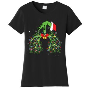 Christmas Nurse Respiratory Therapist Lung Xmas Lights Women's T-Shirt