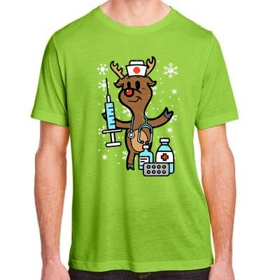 Christmas Nurse Reindeer Funny Xmas Nursing Scrub Top Gift Adult ChromaSoft Performance T-Shirt