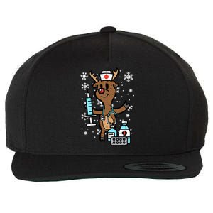 Christmas Nurse Reindeer Funny Xmas Nursing Scrub Top Gift Wool Snapback Cap