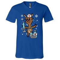 Christmas Nurse Reindeer Funny Xmas Nursing Scrub Top Gift V-Neck T-Shirt