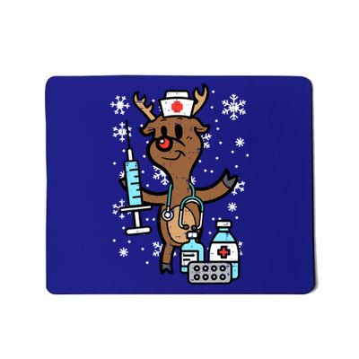 Christmas Nurse Reindeer Funny Xmas Nursing Scrub Top Gift Mousepad