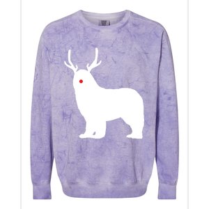 Christmas Newfoundland Reindeer Newfie Dog Gift Colorblast Crewneck Sweatshirt