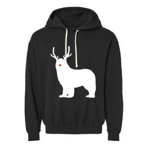 Christmas Newfoundland Reindeer Newfie Dog Gift Garment-Dyed Fleece Hoodie