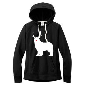 Christmas Newfoundland Reindeer Newfie Dog Gift Women's Fleece Hoodie