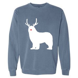 Christmas Newfoundland Reindeer Newfie Dog Gift Garment-Dyed Sweatshirt