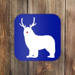 Christmas Newfoundland Reindeer Newfie Dog Gift Coaster