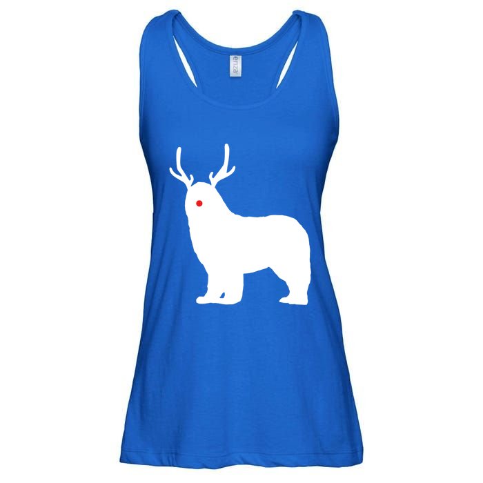 Christmas Newfoundland Reindeer Newfie Dog Gift Ladies Essential Flowy Tank