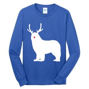 Christmas Newfoundland Reindeer Newfie Dog Gift Tall Long Sleeve T-Shirt