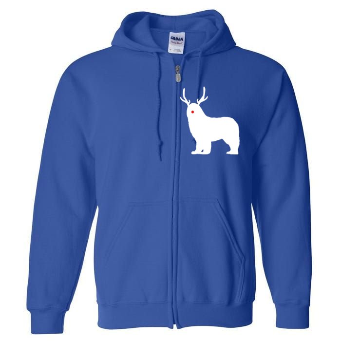 Christmas Newfoundland Reindeer Newfie Dog Gift Full Zip Hoodie