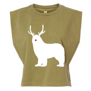 Christmas Newfoundland Reindeer Newfie Dog Gift Garment-Dyed Women's Muscle Tee