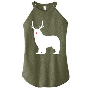 Christmas Newfoundland Reindeer Newfie Dog Gift Women's Perfect Tri Rocker Tank