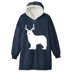 Christmas Newfoundland Reindeer Newfie Dog Gift Hooded Wearable Blanket