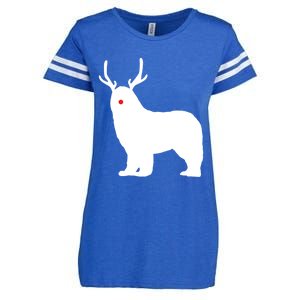 Christmas Newfoundland Reindeer Newfie Dog Gift Enza Ladies Jersey Football T-Shirt