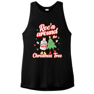 Christmas Nurse Roc'n Around The Christmas Tree NICU L'D Ladies PosiCharge Tri-Blend Wicking Tank