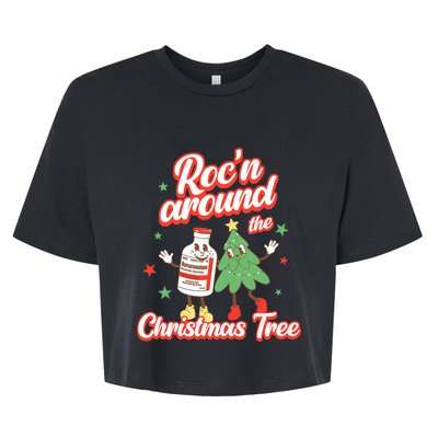 Christmas Nurse Roc'n Around The Christmas Tree NICU L'D Bella+Canvas Jersey Crop Tee