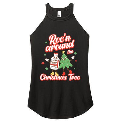 Christmas Nurse Roc'n Around The Christmas Tree NICU L'D Women's Perfect Tri Rocker Tank