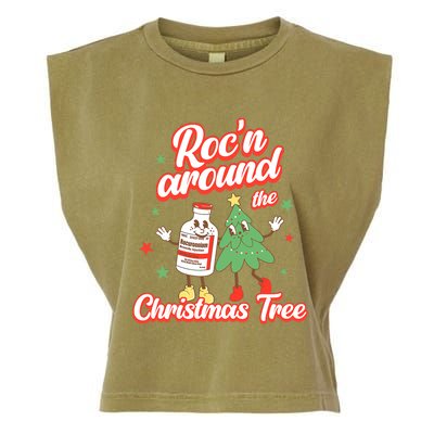 Christmas Nurse Roc'n Around The Christmas Tree NICU L'D Garment-Dyed Women's Muscle Tee