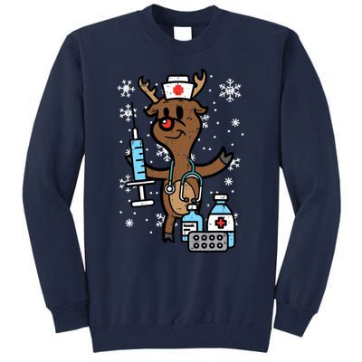 Christmas Nurse Reindeer Funny Xmas Nursing Scrub Tall Sweatshirt