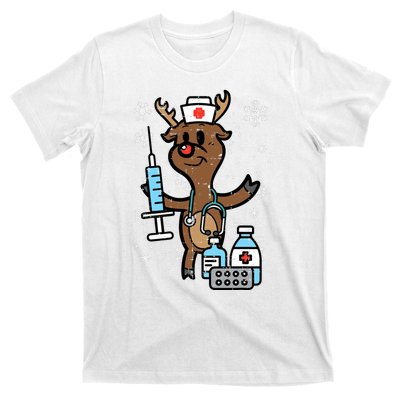 Christmas Nurse Reindeer Funny Xmas Nursing Scrub T-Shirt