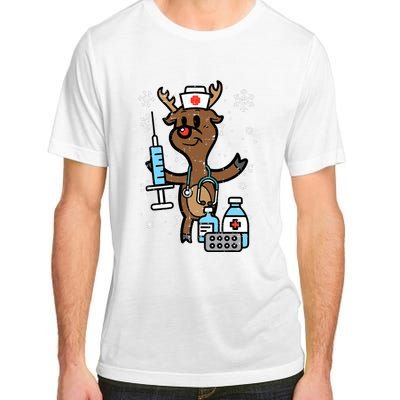 Christmas Nurse Reindeer Funny Xmas Nursing Scrub Adult ChromaSoft Performance T-Shirt