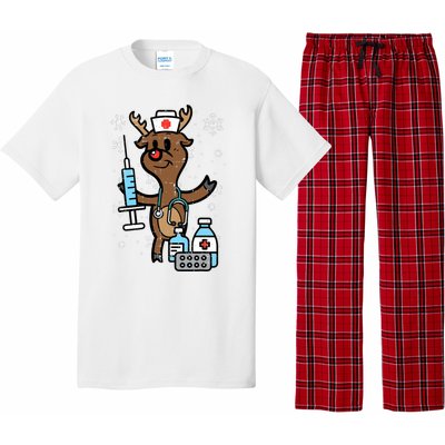 Christmas Nurse Reindeer Funny Xmas Nursing Scrub Pajama Set