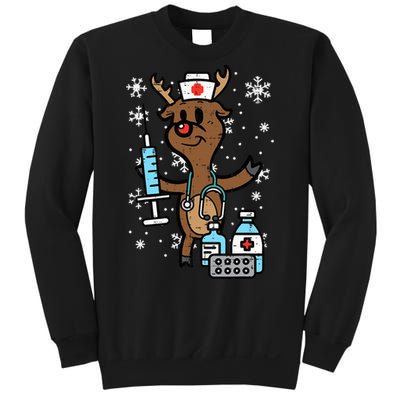 Christmas Nurse Reindeer Funny Xmas Nursing Sweatshirt