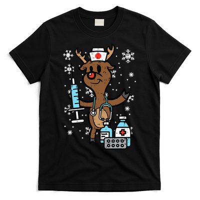 Christmas Nurse Reindeer Funny Xmas Nursing T-Shirt