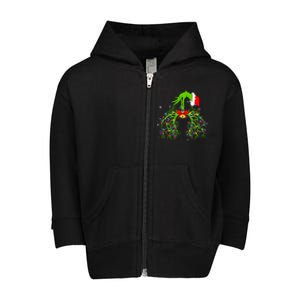 Christmas Nurse Respiratory Therapist Lung Xmas Lights Toddler Zip Fleece Hoodie