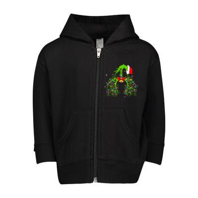 Christmas Nurse Respiratory Therapist Lung Xmas Lights Toddler Zip Fleece Hoodie