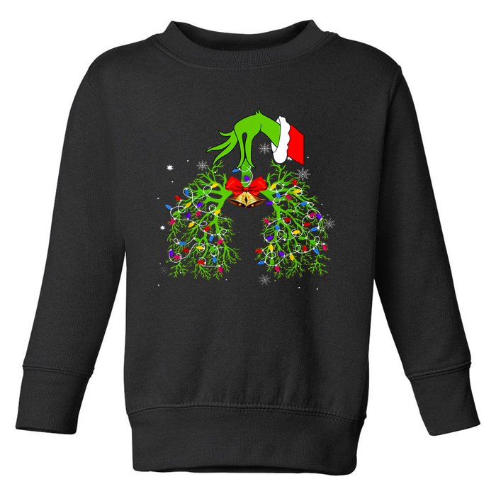 Christmas Nurse Respiratory Therapist Lung Xmas Lights Toddler Sweatshirt