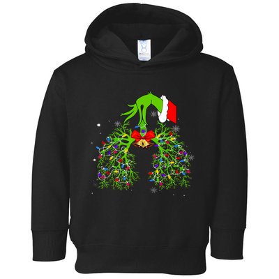 Christmas Nurse Respiratory Therapist Lung Xmas Lights Toddler Hoodie