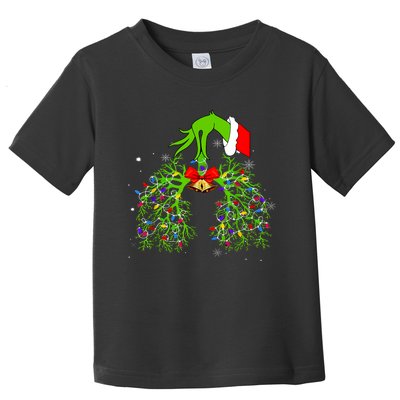 Christmas Nurse Respiratory Therapist Lung Xmas Lights Toddler T-Shirt