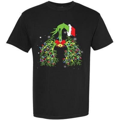 Christmas Nurse Respiratory Therapist Lung Xmas Lights Garment-Dyed Heavyweight T-Shirt