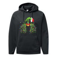 Christmas Nurse Respiratory Therapist Lung Xmas Lights Performance Fleece Hoodie