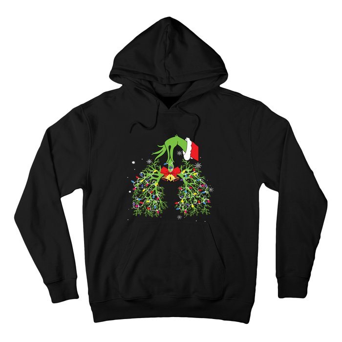 Christmas Nurse Respiratory Therapist Lung Xmas Lights Hoodie