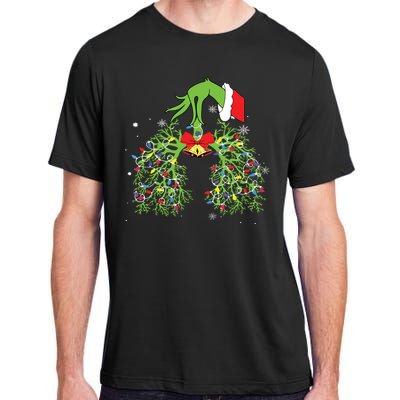 Christmas Nurse Respiratory Therapist Lung Xmas Lights Adult ChromaSoft Performance T-Shirt