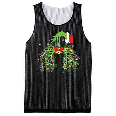 Christmas Nurse Respiratory Therapist Lung Xmas Lights Mesh Reversible Basketball Jersey Tank