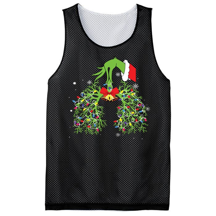 Christmas Nurse Respiratory Therapist Lung Xmas Lights Mesh Reversible Basketball Jersey Tank