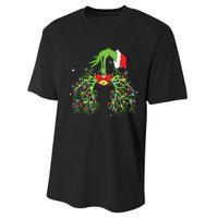 Christmas Nurse Respiratory Therapist Lung Xmas Lights Performance Sprint T-Shirt