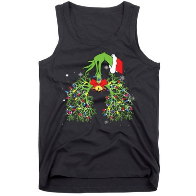 Christmas Nurse Respiratory Therapist Lung Xmas Lights Tank Top