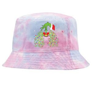 Christmas Nurse Respiratory Therapist Lung Xmas Lights Tie-Dyed Bucket Hat