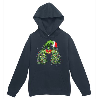 Christmas Nurse Respiratory Therapist Lung Xmas Lights Urban Pullover Hoodie