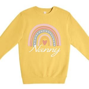 Cute Nanny Rainbow Grandma Christmas Mothers Day Gift Premium Crewneck Sweatshirt