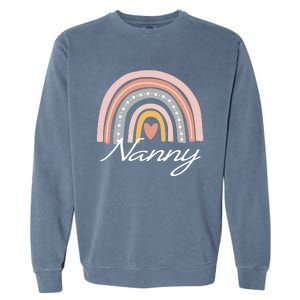 Cute Nanny Rainbow Grandma Christmas Mothers Day Gift Garment-Dyed Sweatshirt