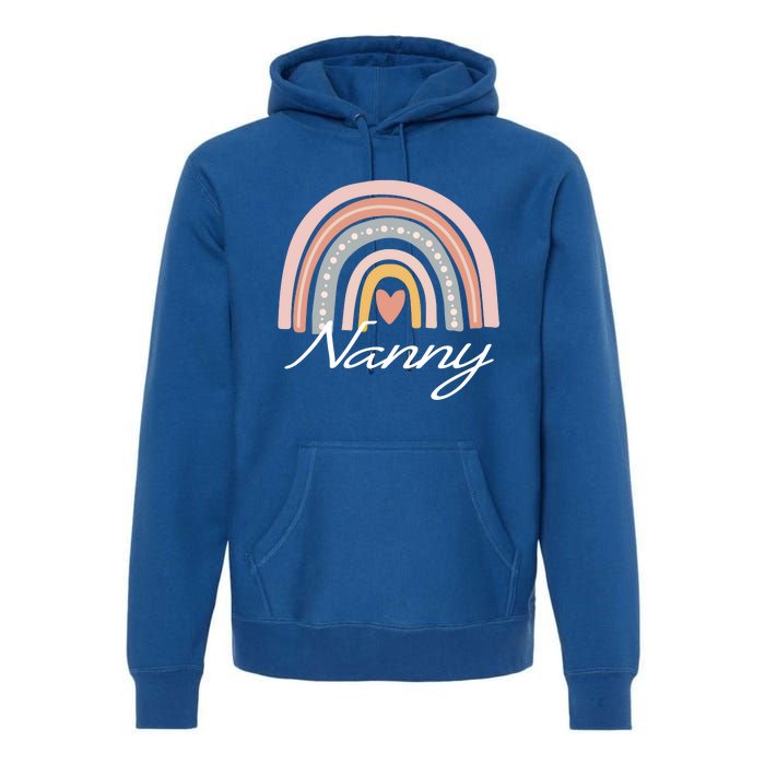 Cute Nanny Rainbow Grandma Christmas Mothers Day Gift Premium Hoodie