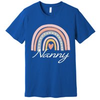 Cute Nanny Rainbow Grandma Christmas Mothers Day Gift Premium T-Shirt