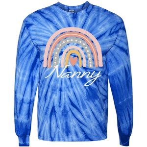 Cute Nanny Rainbow Grandma Christmas Mothers Day Gift Tie-Dye Long Sleeve Shirt