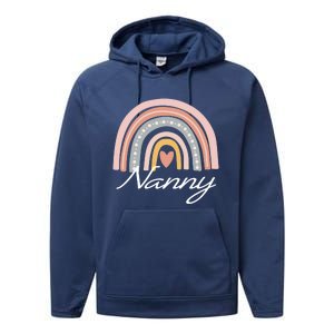 Cute Nanny Rainbow Grandma Christmas Mothers Day Gift Performance Fleece Hoodie