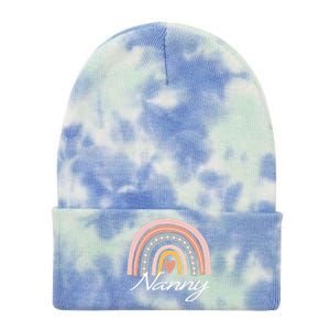 Cute Nanny Rainbow Grandma Christmas Mothers Day Gift Tie Dye 12in Knit Beanie